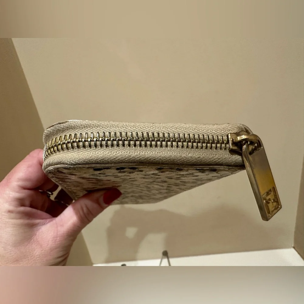 Vintage Fendi Python with Leopard Print Long Zip Wallet